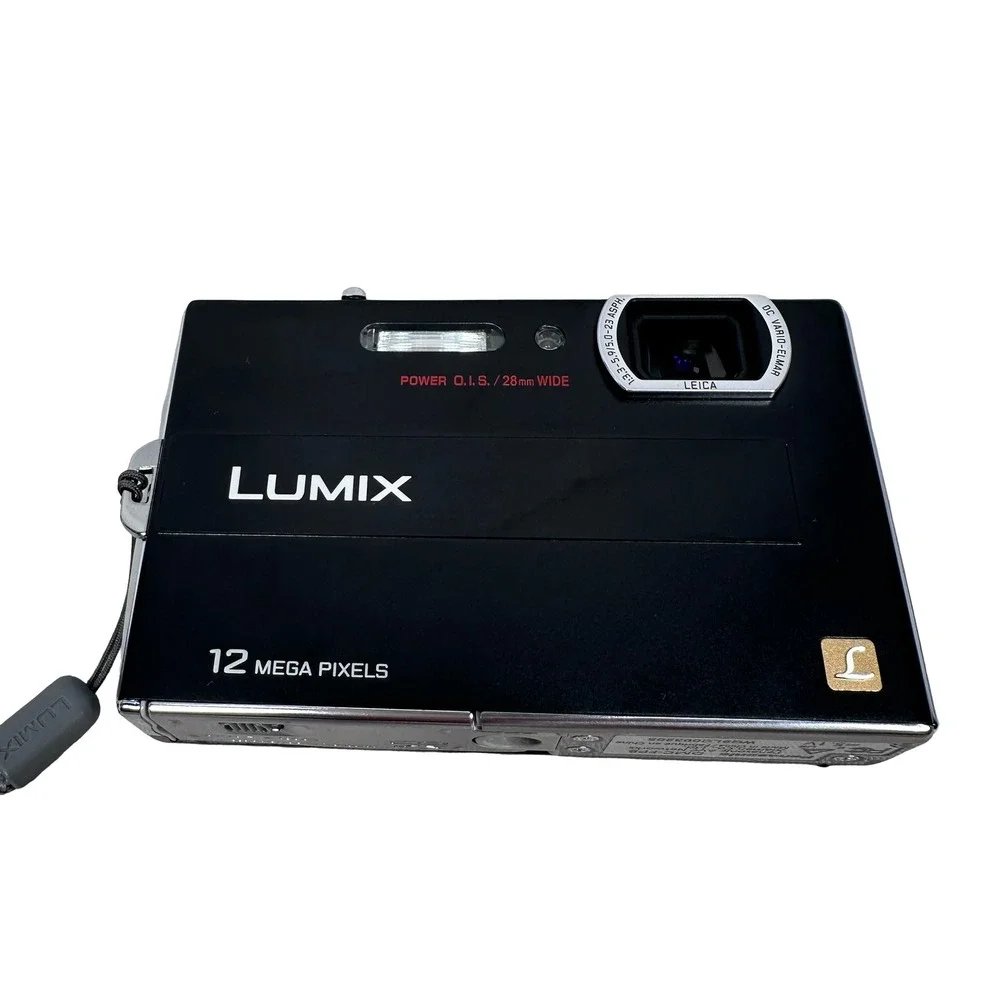 Panasonic Lumix DMC-FP8 12.1MP Digital Camera Black Leica Lens Charger Battery